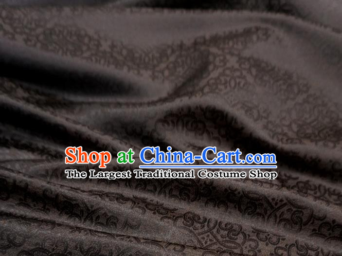 Coffee Chinese Ancient Hanfu Cloth Classical Lucky Clouds Pattern Material Traditional Design Brocade Fabric