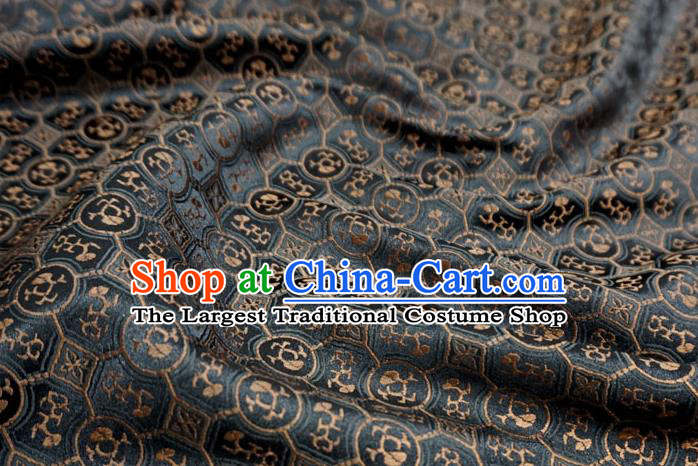 Black China Traditional Song Dynasty Design Brocade Fabric Hanfu Cloth Classical Brown Pattern Material