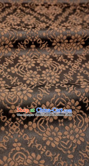 Coffee China Hanfu Cloth Classical Diamond Pattern Material Traditional Song Dynasty Design Brocade Fabric