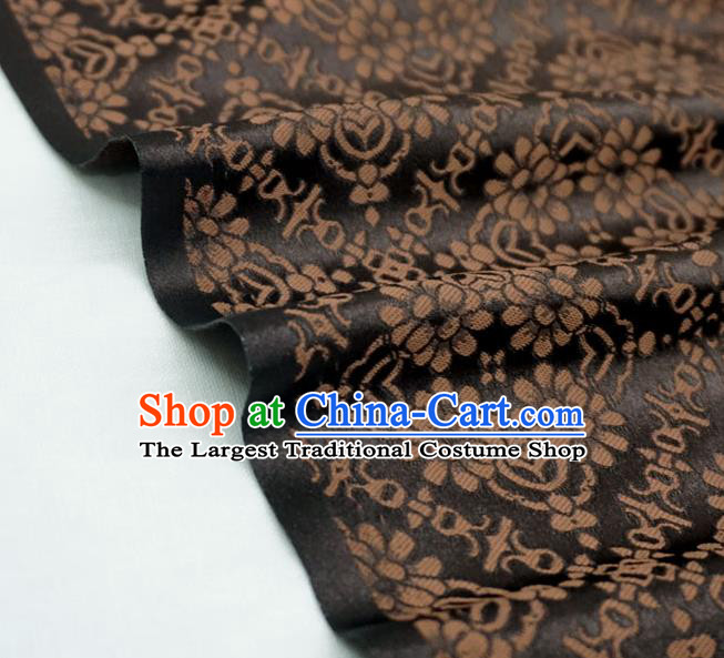 Coffee China Hanfu Cloth Classical Diamond Pattern Material Traditional Song Dynasty Design Brocade Fabric