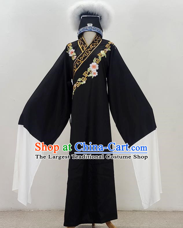 Black Inclined Collar Xu Xian Xiaosheng Embroidered Costume Drama Opera Yue Opera Huangmei Opera Qiong Opera Costume Dance Performance Costume