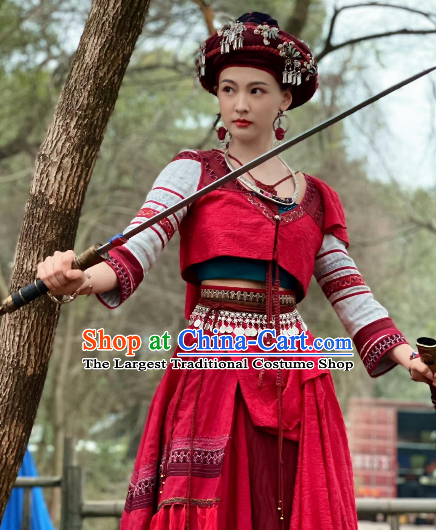 Traditional Chinese Xianxia Drama Swordswoman Dress TV Series Sword and Fairy Gai Luo Jiao Costume Ancient China Female General Clothing
