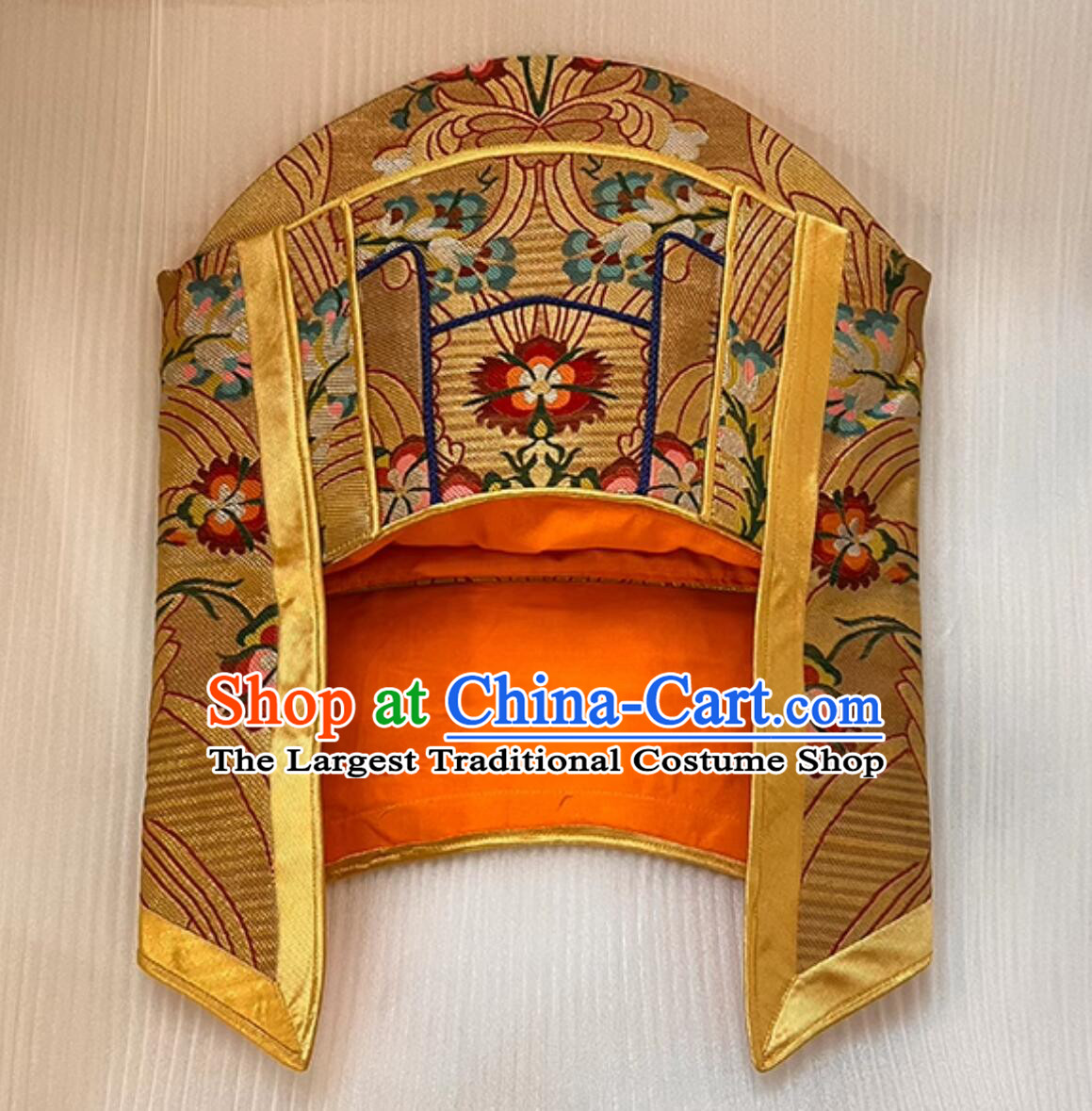 Chinese Tibetan Lama Hat Handmade Vajrayana Master Headwear Gampopa Buddha Headdress