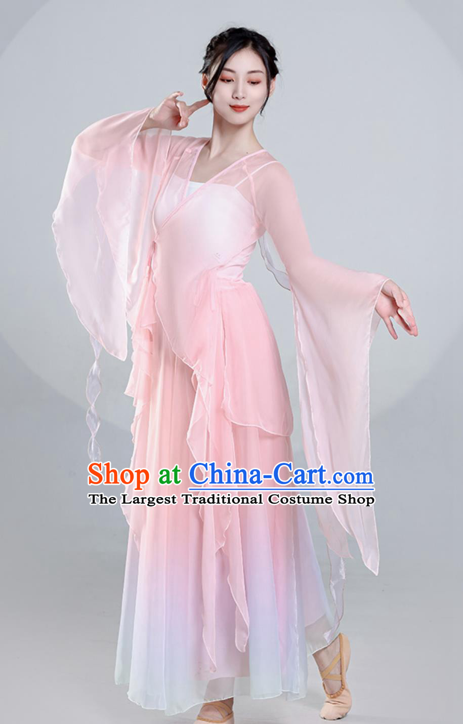 Top Women Group Dance Clothing Stage Performance Pink Dress Chinese Classical Dance Costume