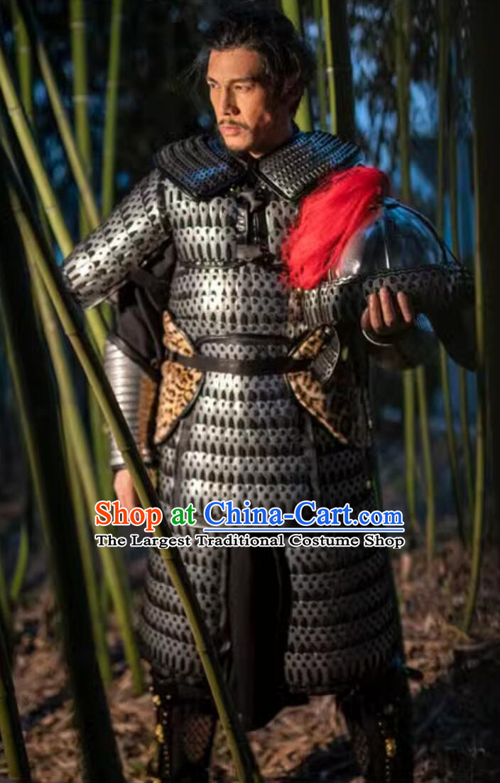 Handmade China Song Dynasty General Iron Armor and Helmet Complete Set