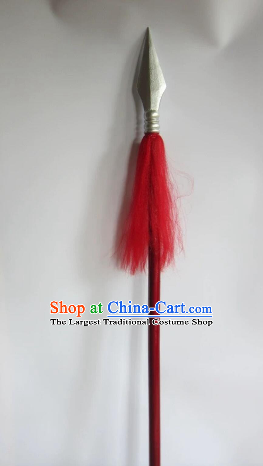 Traditional Chinese Peking Opera Long Spear Handmade Wood Prop