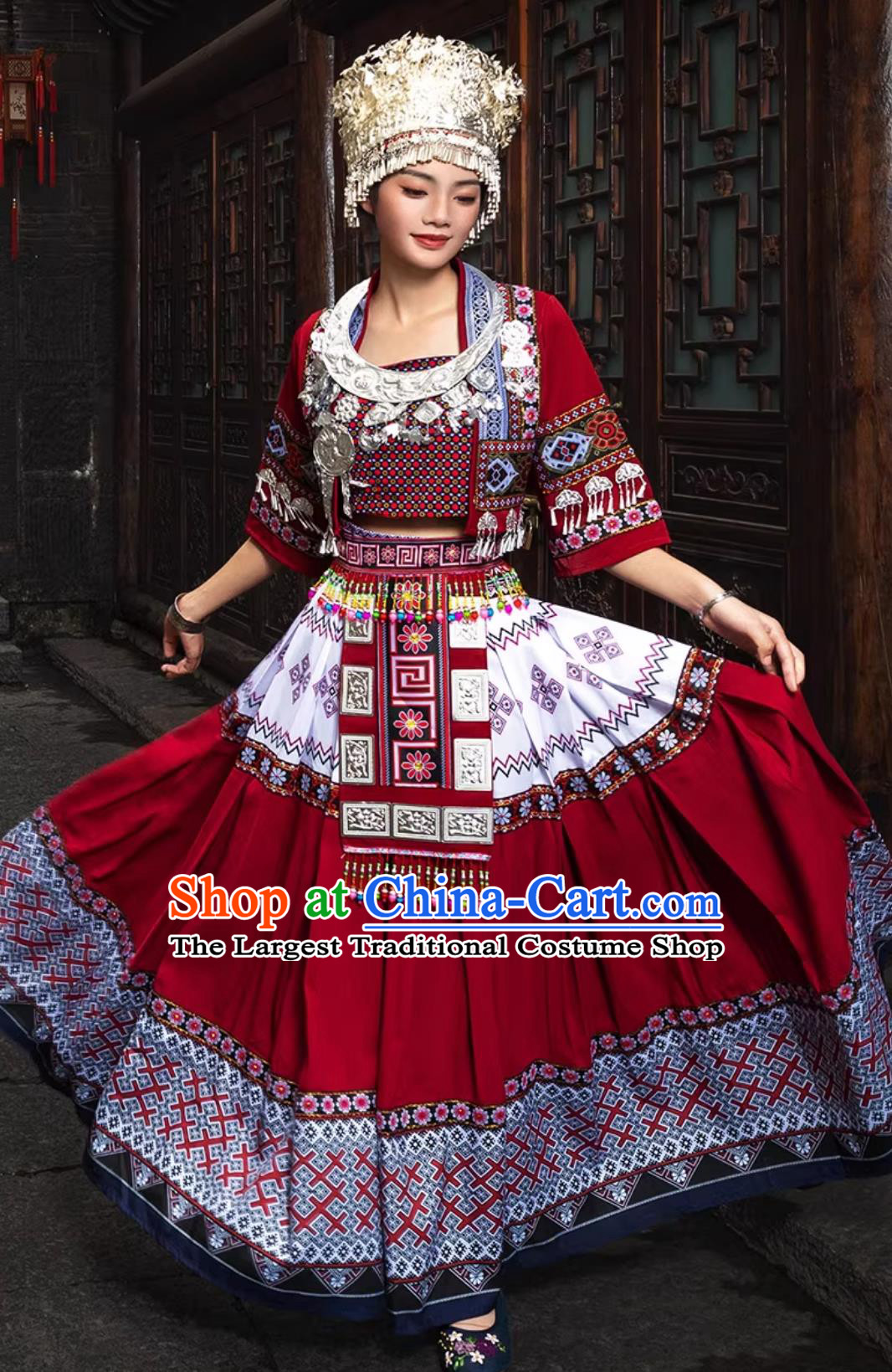 Miao Ethnic Women Clothing Traditional Chinese Costume Guizhou Tujia Minority Dress