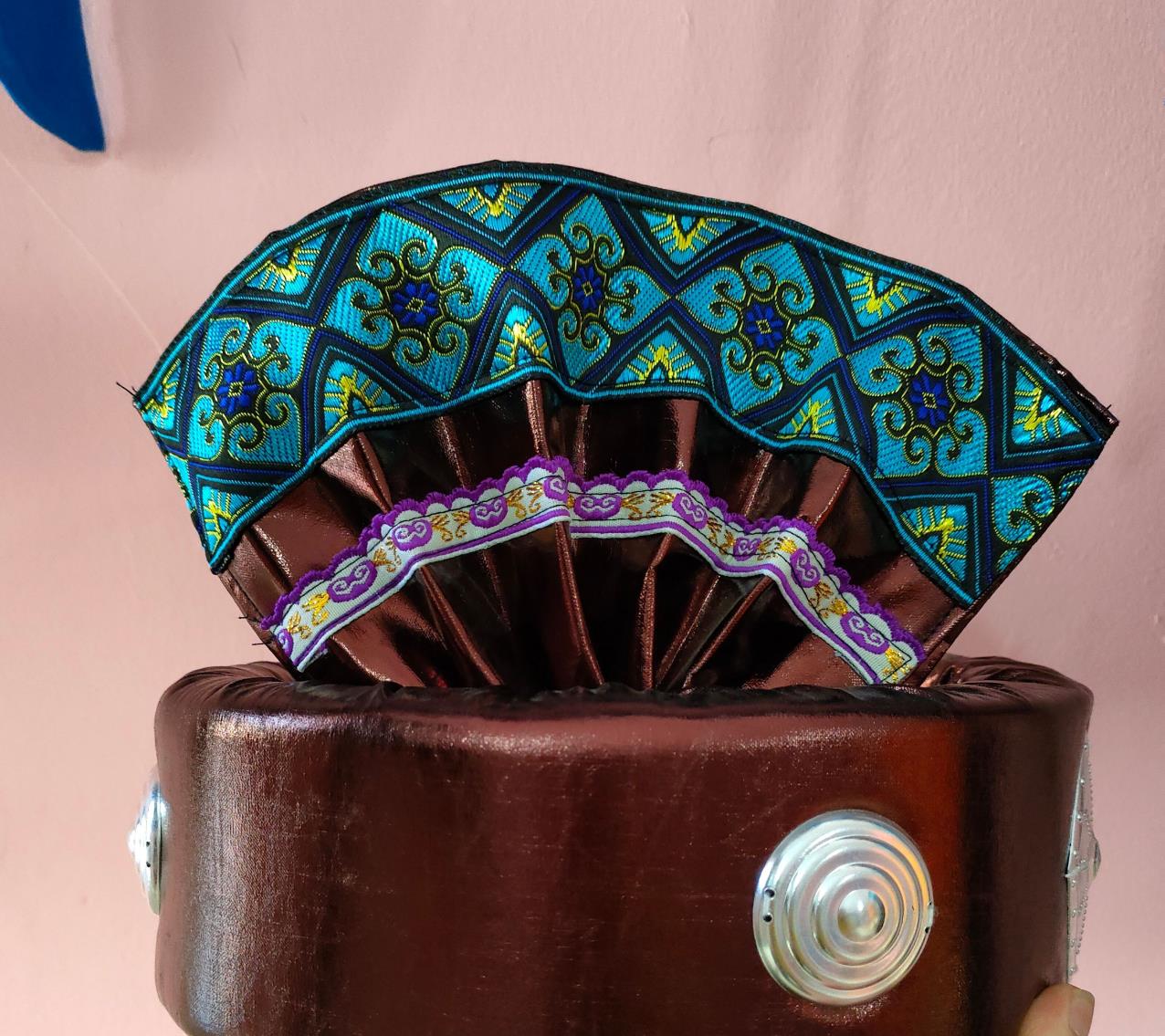 Dong Ethnic Performance Mens Hat Chinese Ethnic Dance Headwear