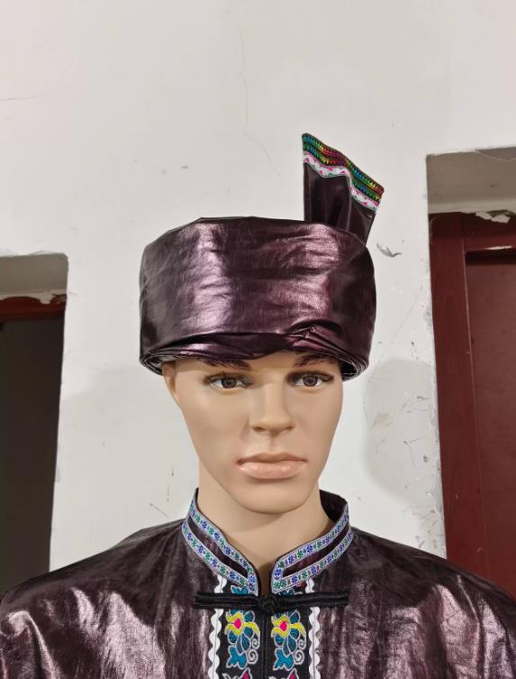 Chinese Ethnic Dance Headwear Dong Ethnic Performance Mens Hat