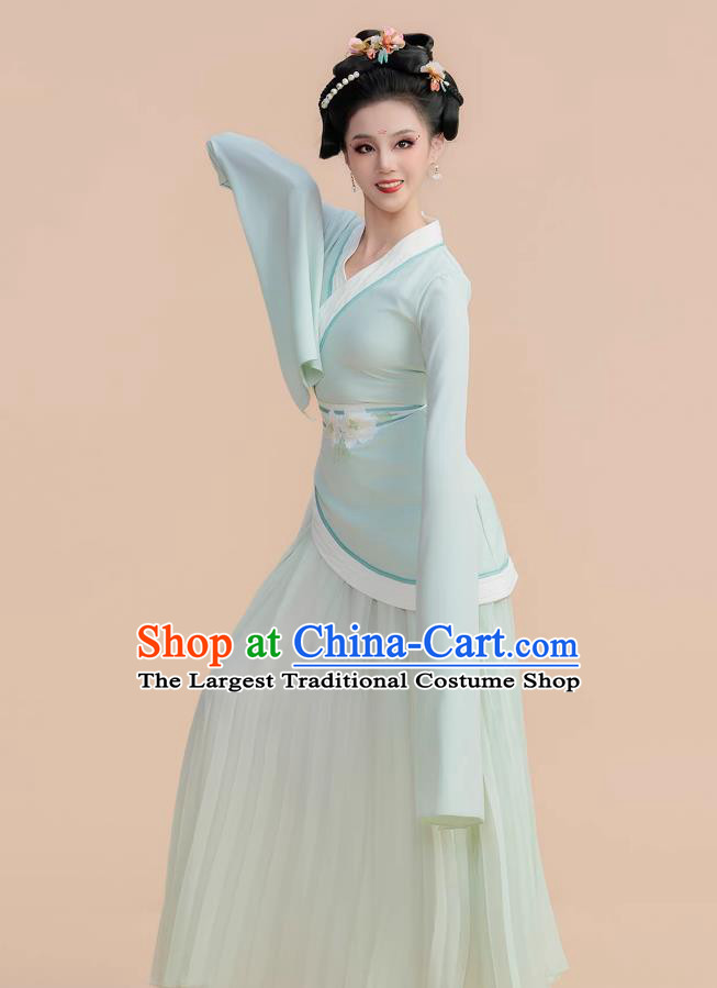 Handan Learning To Walk Classical Dance Water Sleeve Dance Dress Chinese Stage Performance Costume Han Tang Dance Hanfu