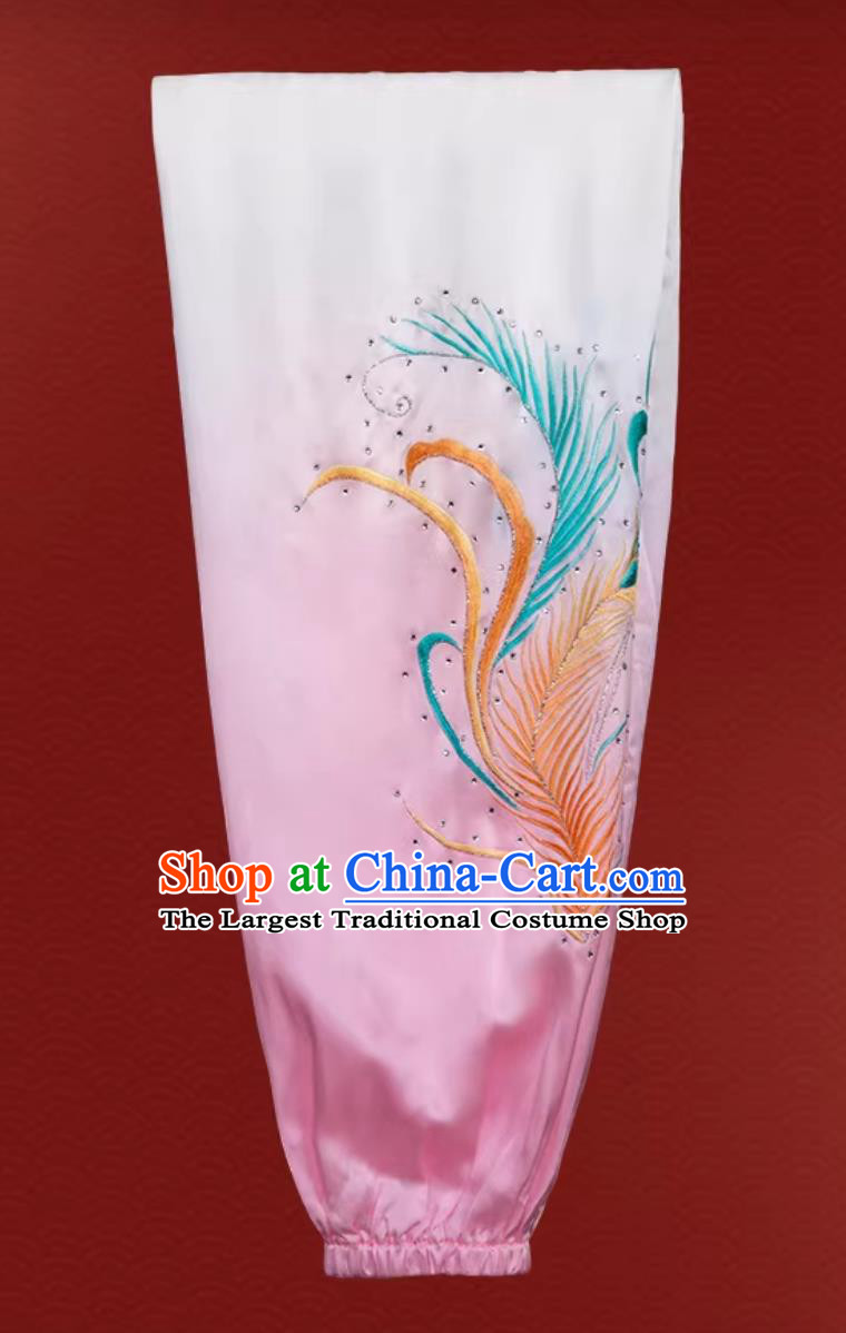 Martial Arts Performance Outfit Tai Chi Costume Embroidery Gradient Pink Competition Suit