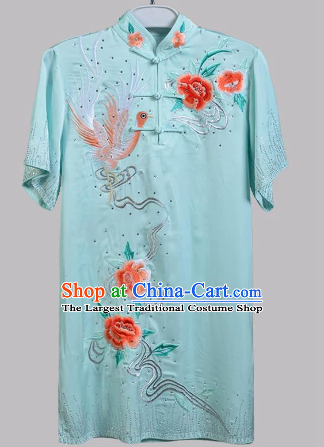 Light Blue Martial Arts Competition Performance Costume Kung Fu Changquan Uniform